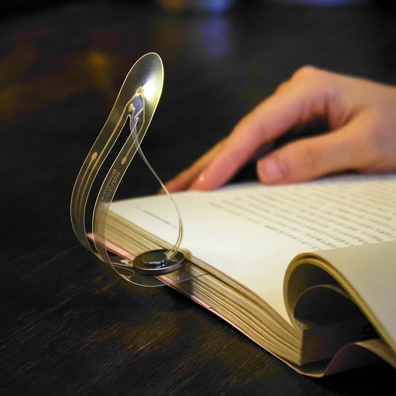 Portable Mini for Amazon Battery Operated Folding Book Lamp White Bookmark Light for Bedroom Reading