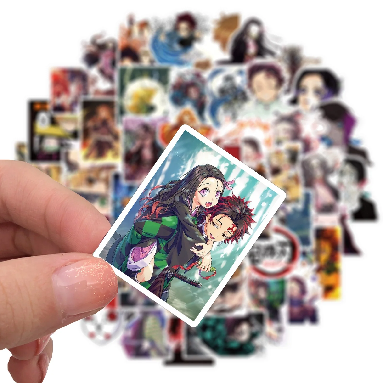 50pcs new style demon slayer anime sticker label for children