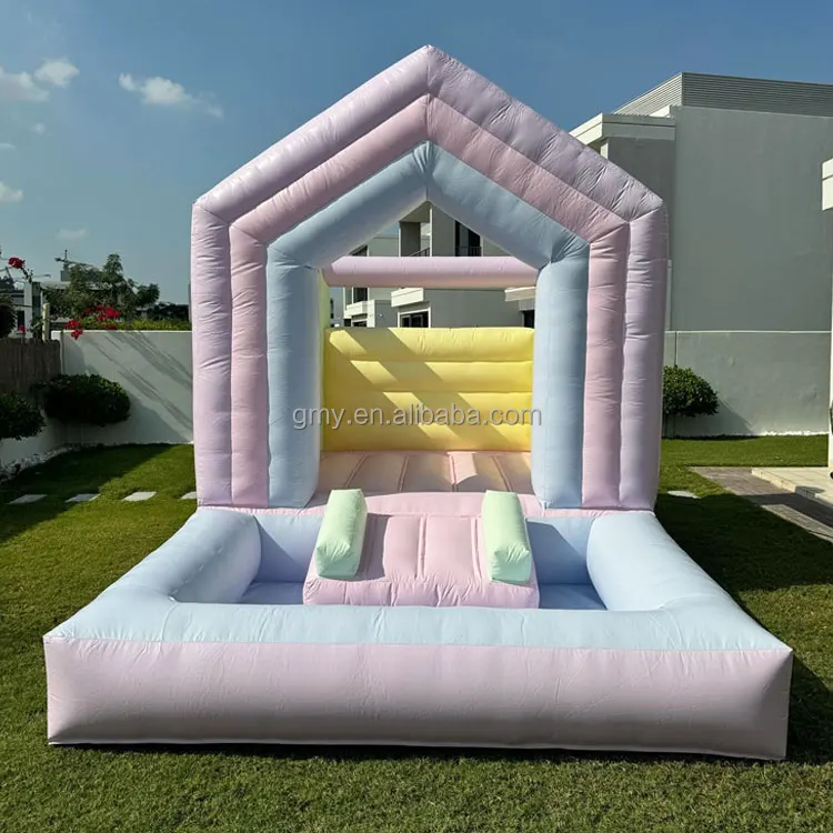 Modern colorful modern bouncy castle inflatable white bounce house with ball pit