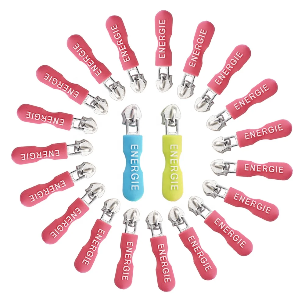 Rubber Zip Puller Head For Backpacks Clothing Multi Color Non Lock