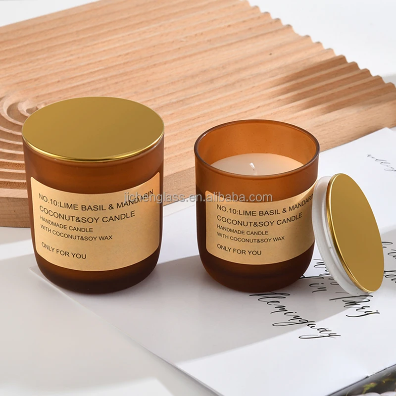 Custom Logo Luxury Candle Containers Round Bottom Heat Resistant Glass