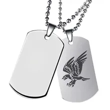 Customized Personalized Stainless Steel Military Necklace logo Laser Lettering Lovers Fashion Jewelry Manufacturers Wholesale