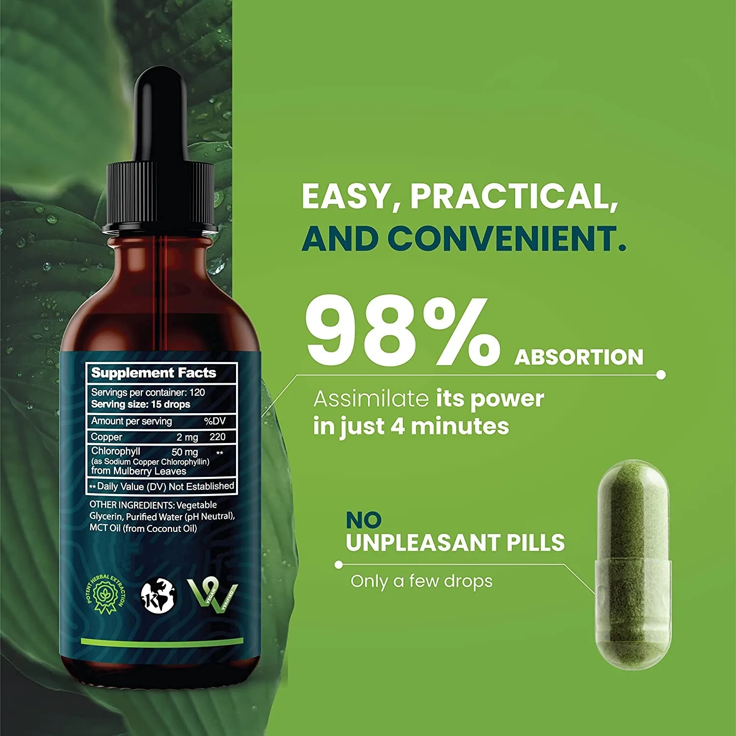 Private Label Hot Selling Chlorophyll Liquid Drops Natural Energy