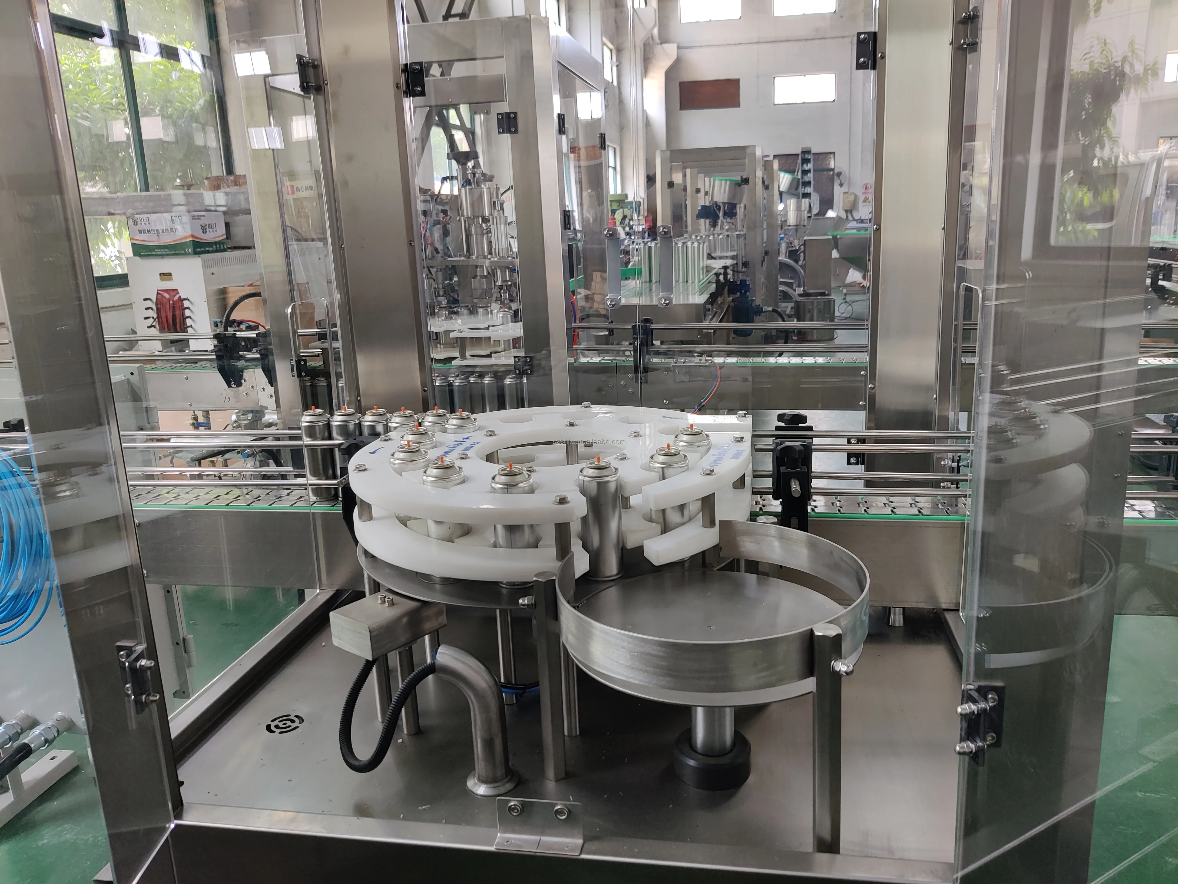 Automatic Aerosol Filling Machine Aerosol Cans Filling Machine Fire Extinguishers Air Freshener Filler supplier