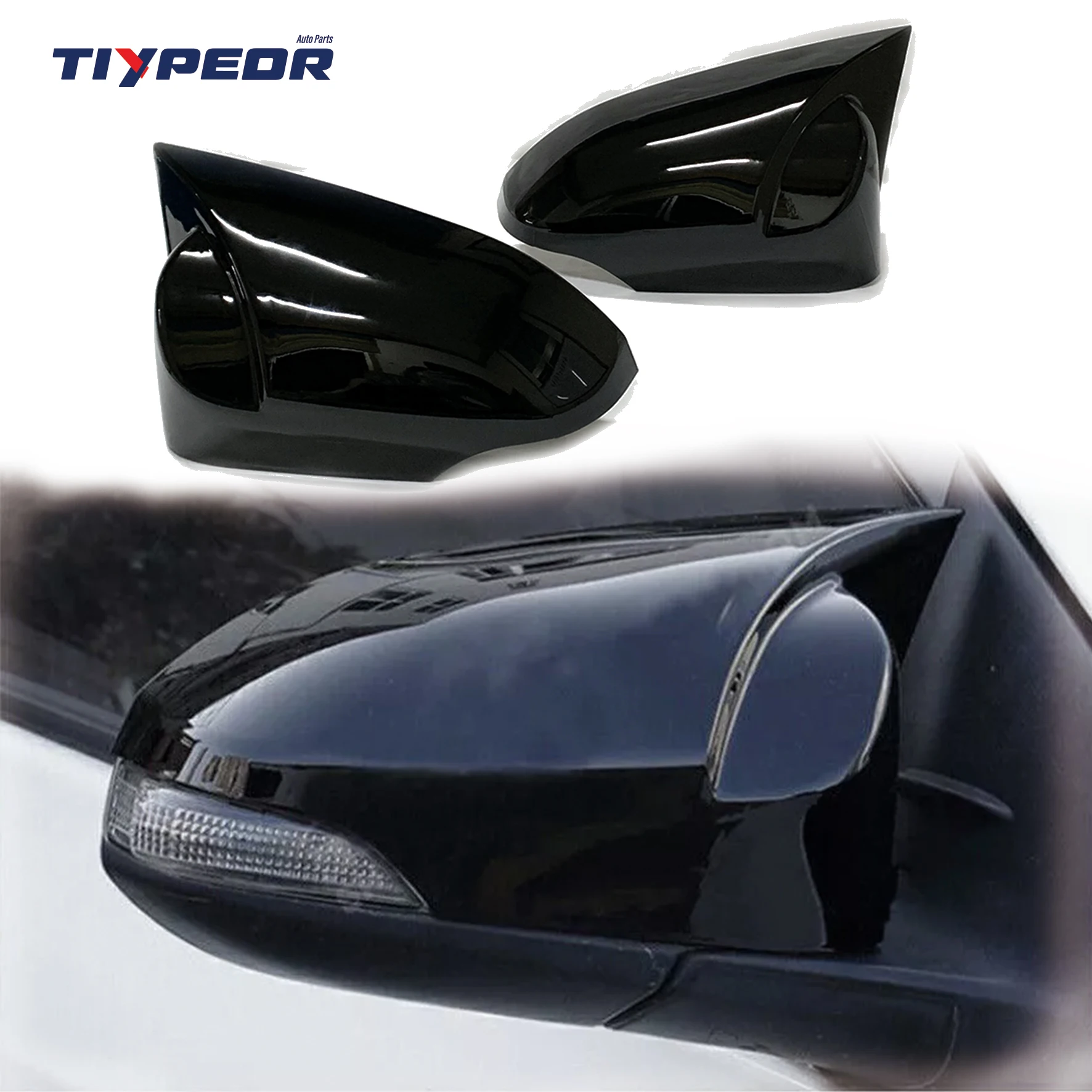 product glossy black side wing rearview mirror cover for toyota corolla 2014   2018 2015 2016 2017 front left  right car decoration-5