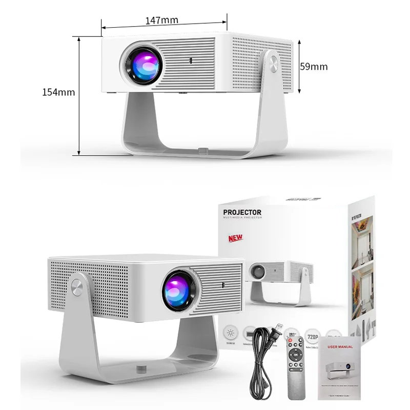 【未使用品】Smart Android Cinema Projector Y8s Android 13 Smart Projector - Portable Home Theater