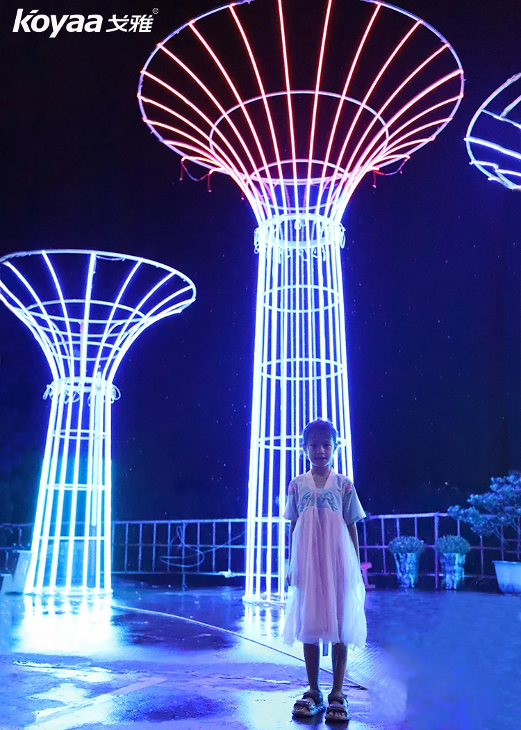 Custom Outdoor 3D LED Tower Tree Light | IP65 Waterproof Christmas Holiday Decoration | Cultural Tourism & Festival Motif Lighting