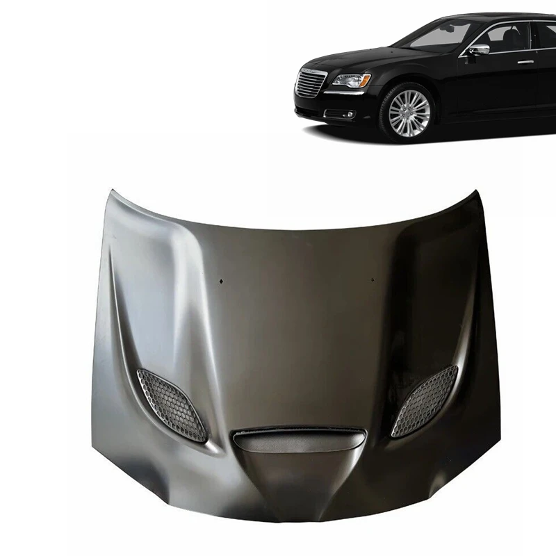 auto parts modified front body Hellcat style ALUMINUM car hood with without vented bezel for 2011-2023 Chrysler 300 C