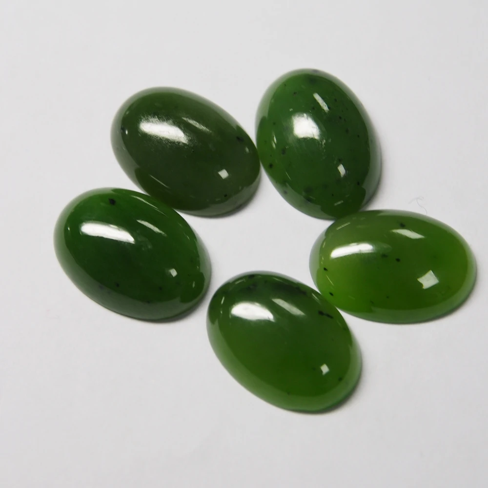 30x15mm Hermoso Verde Jade Cab cabujón r7818 10 un