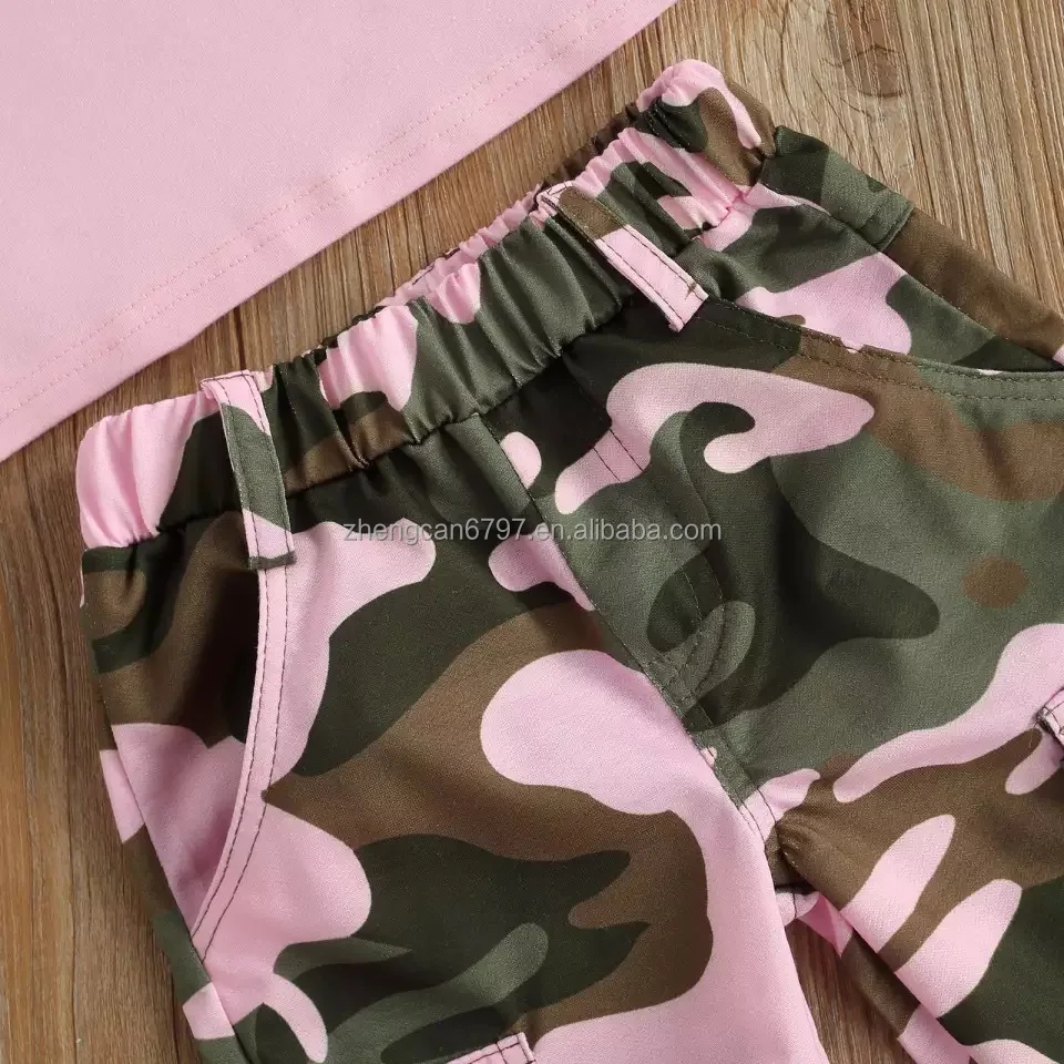 Summer Outfits Pink Camo Pants Girls Leggings Pink And Green