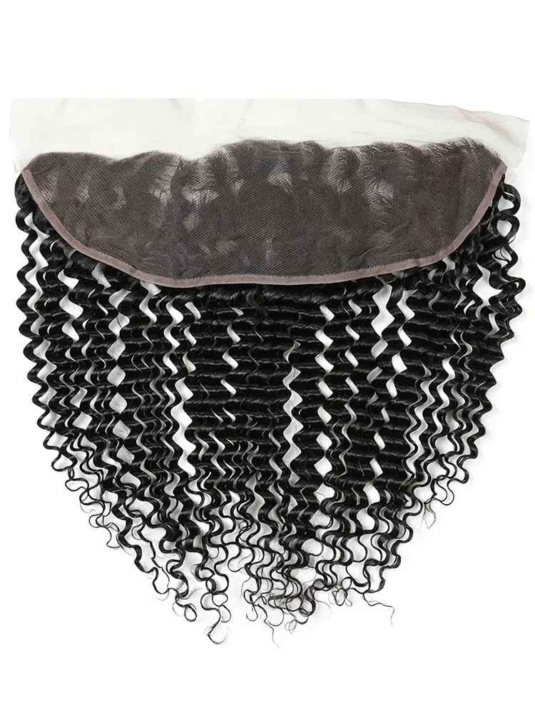 13x4 Dybbølget Transparent Lace Frontal Naturfarvet Remy Hårforlængelser Brasiliansk Ægte Hårlukning_voghion.com