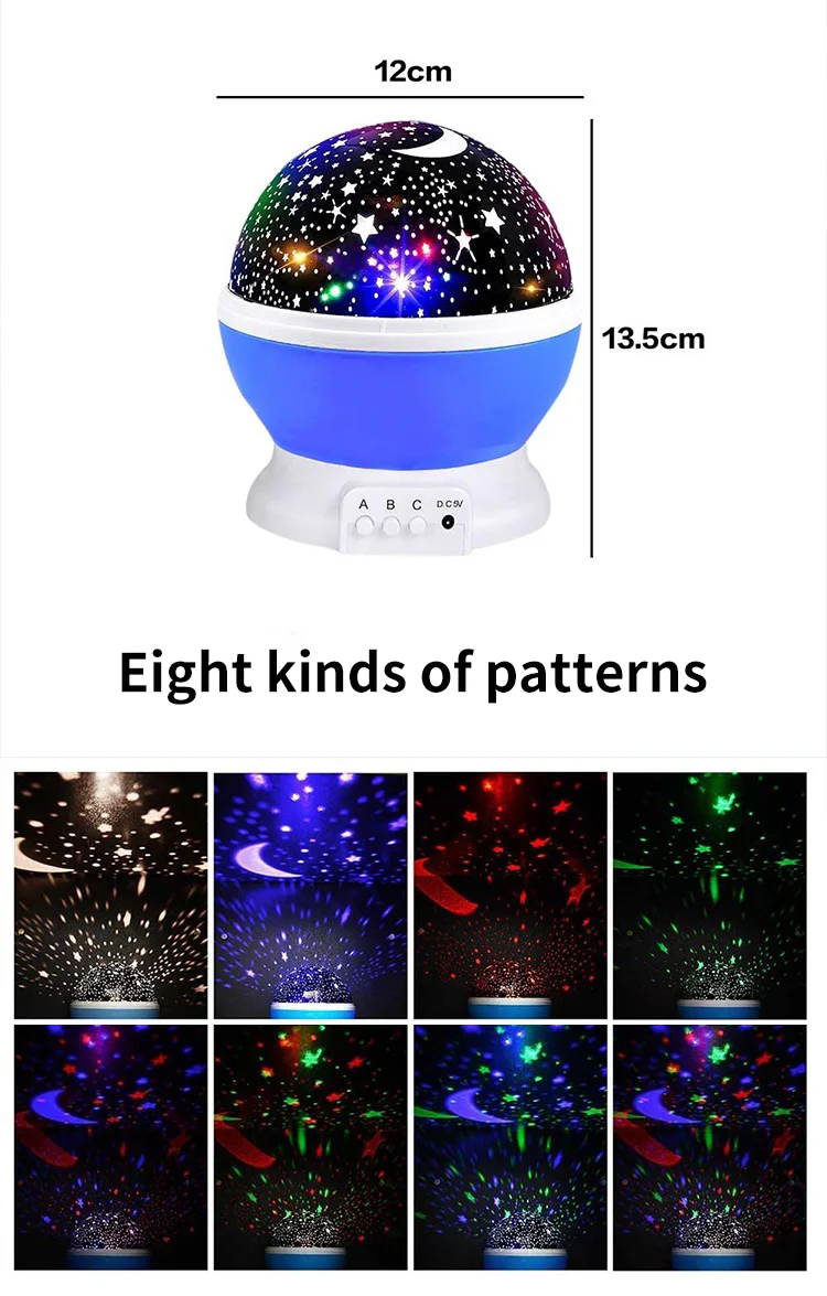 New LED Modern White Rotation Star Projector Night Light Rotating Star ...