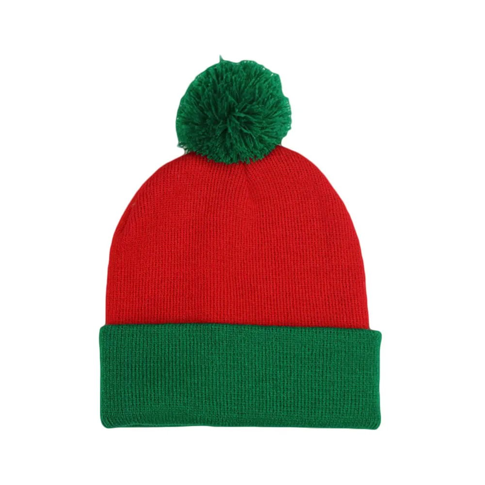 Acrylic Fibers Knitted Christmas Goods Decorations Autumn Winter Outdoor Casual Keep Warm Headwear Green Cap Hat