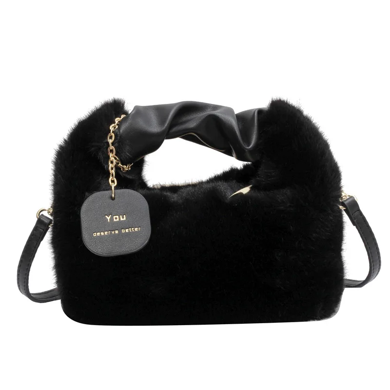 Borsa A Tracolla In Pelliccia Sintetica Morbida – Peluche Invernale, 3 Modi Di Trasporto, Elegante E Spaziosa (33x16x29 Cm)