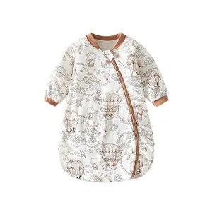 Newborn Baby U-Shape Anti-Kick Quilt Double Layer Pure Cotton Pajamas with Zipper Cute Spring & Autumn Children's Sleepwear