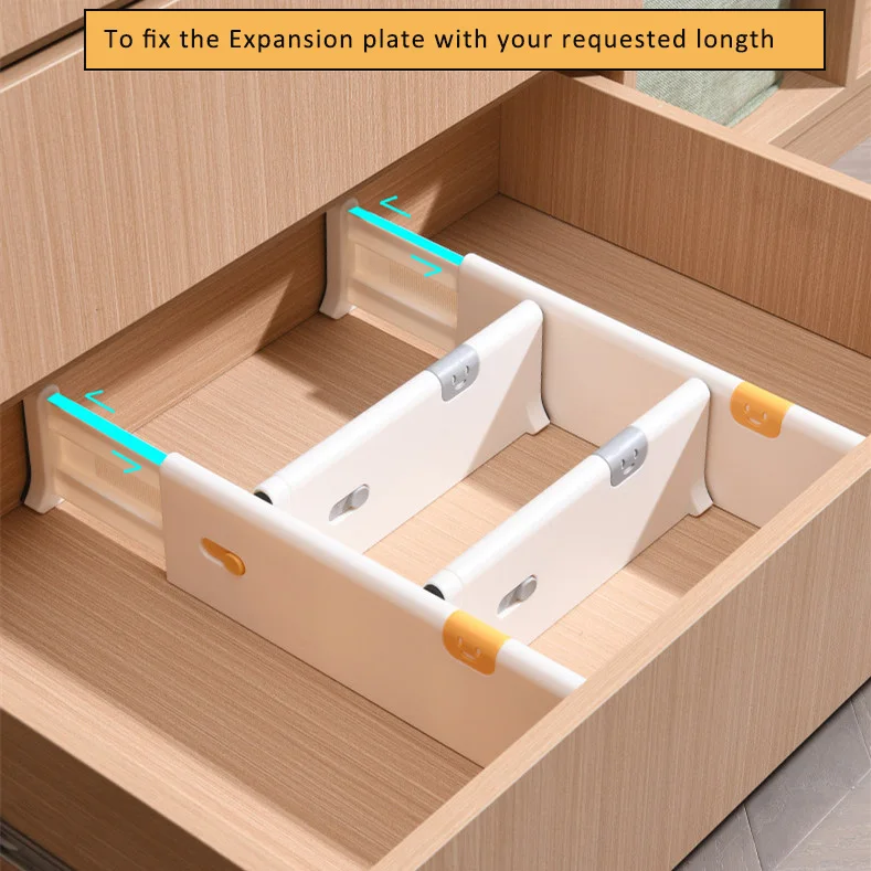 Adjustable Drawers Separator Expandable Sliding Telescoping Plastic