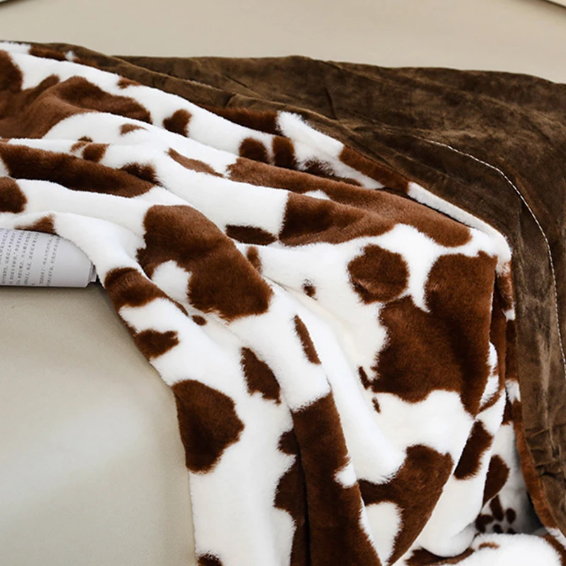 New Style Leopard Print Throw Blankets Home Decor Polyester Soft Cow