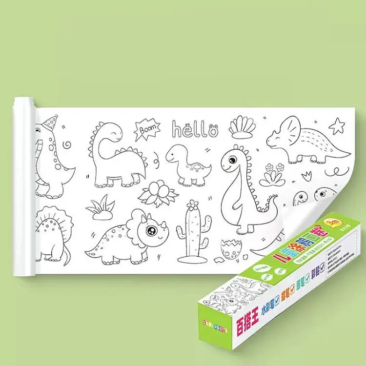 Рулонная бумага Superdots для обучения детей, подарочная упаковка с красивым принтом, 300 см, красящая бумага для граффити для раскрашивания