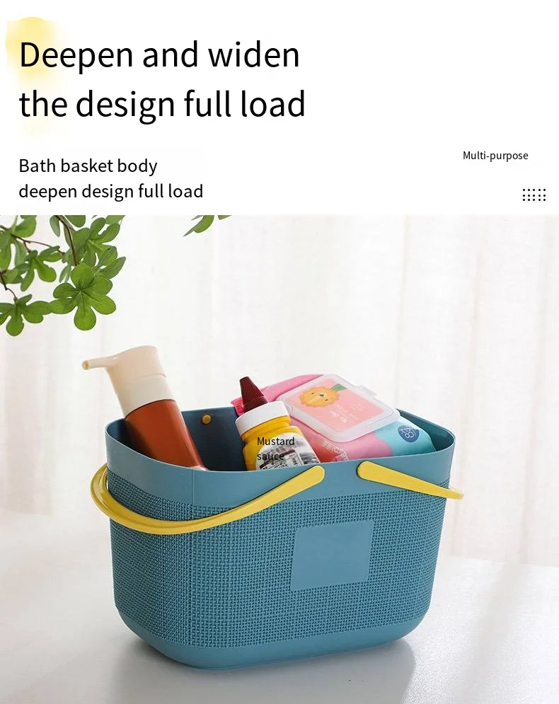 Wholesale portable plastic storage basket kitchen household bath bathroom bath basket storage basket manufacture