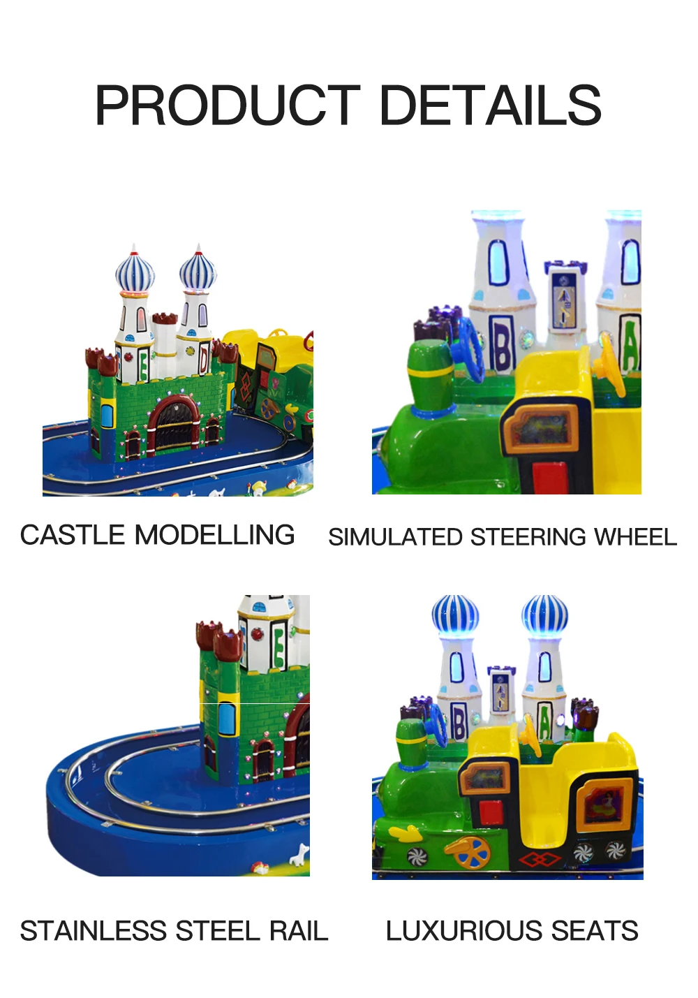 ChiIndoor coin-operated fiberglass children's castle train children's riding machine Coin-operated game video game manufacturers