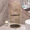Gold-plated double-layered birdcage with black and gold accents