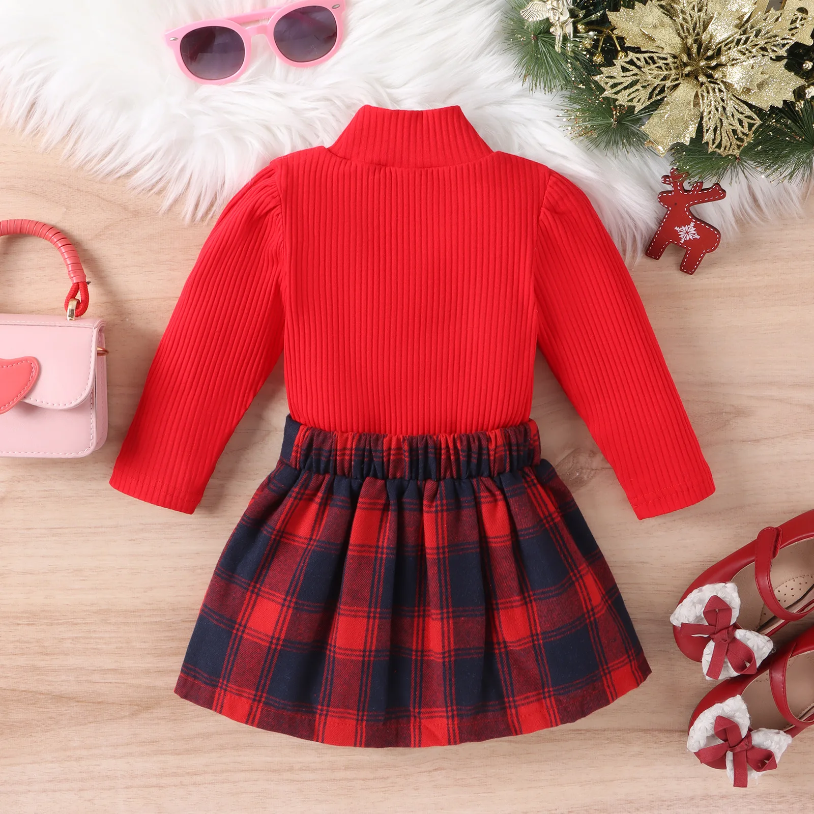 Plaid Winter Season Clothes For Girls Toddler Baby Girl Outfits