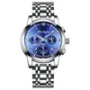 Silver blue stainless steel strap