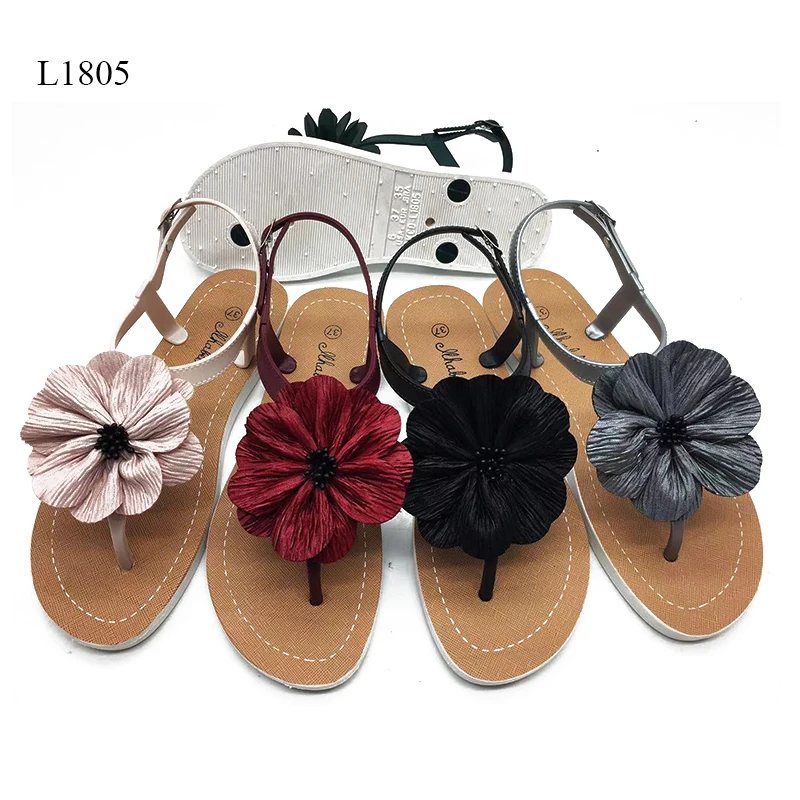 
Сандалии женские с открытым носком, пляжные шлепанцы с ремешком, плоская подошва, жемчуг, заклепки, Римский стиль, низкая цена 