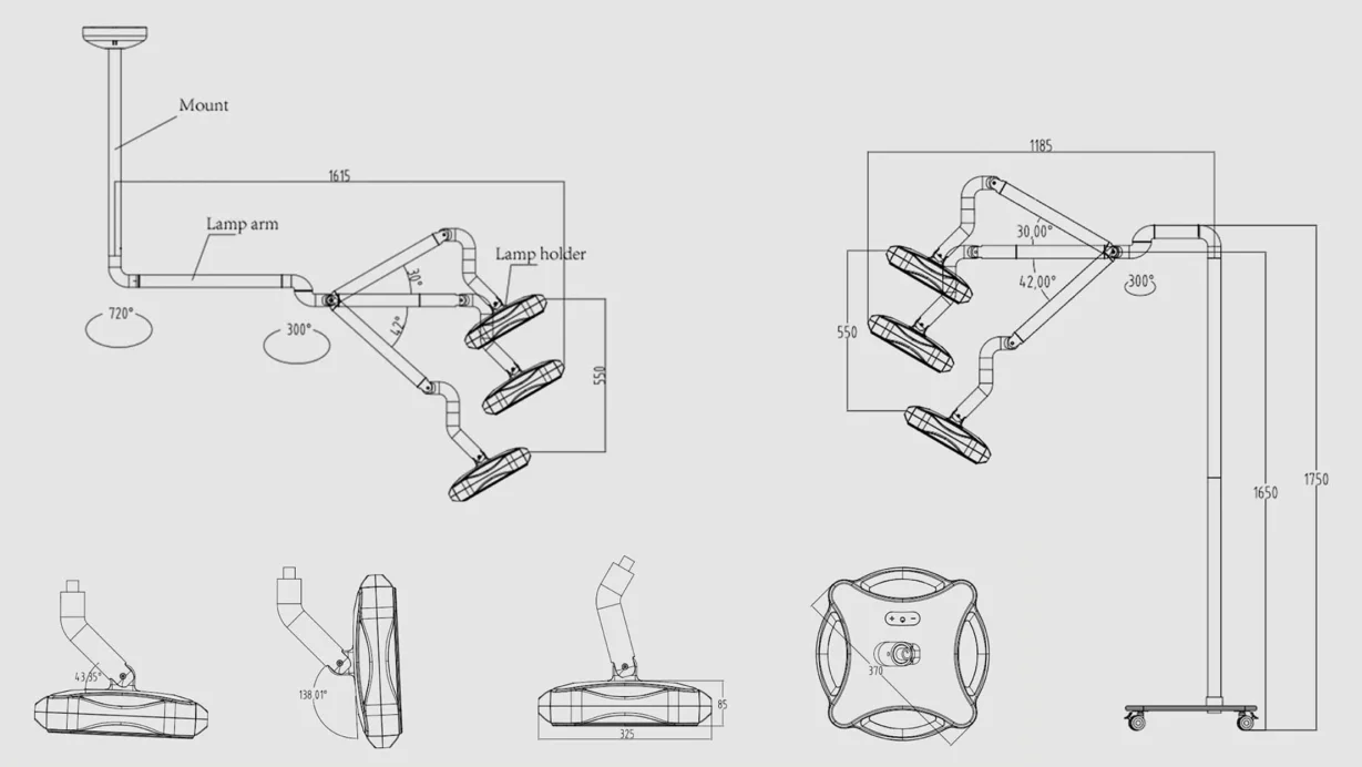 Operation Light With Adjustable Brightness And Sensor Switch Mobile