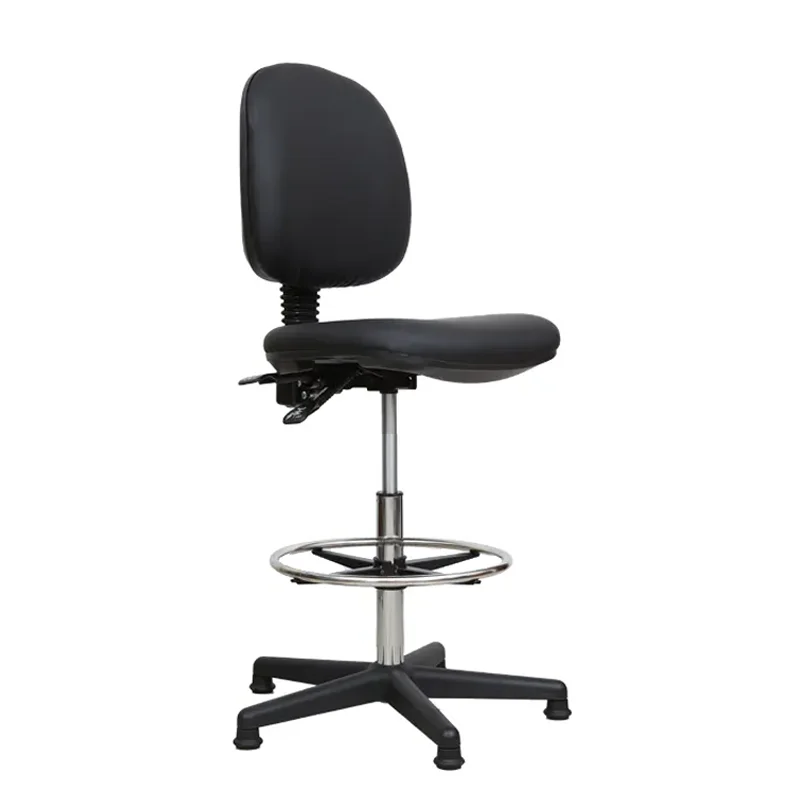 Ergonomic Standing Reception Desk Leather Drafting Chair Drafting Stool ...