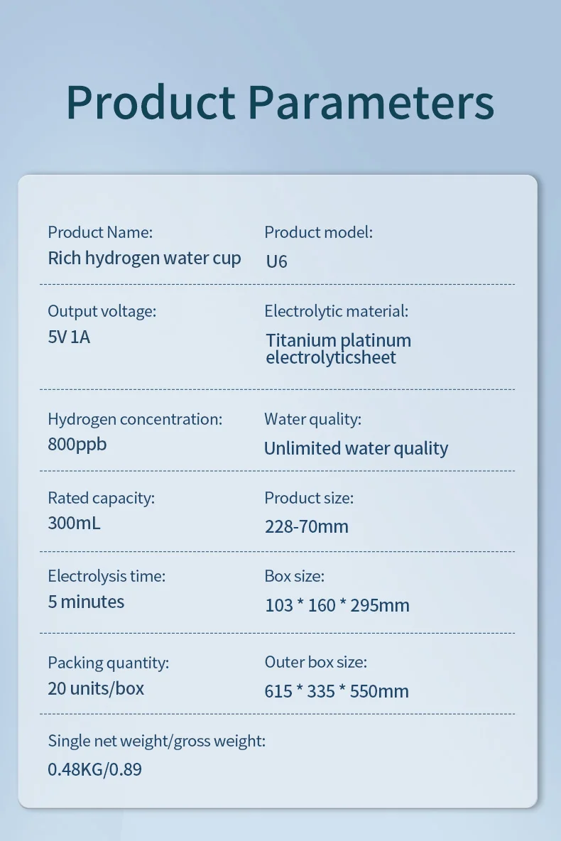 OEM/ODM 800ml Portable Nano Hydrogen Water Generator Bottle Electric for Car Home Outdoor Use