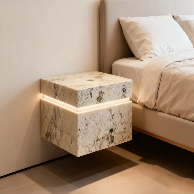 product natural stone alaska white granite modern nightstand for bedroom hotel suite villa apartment-4