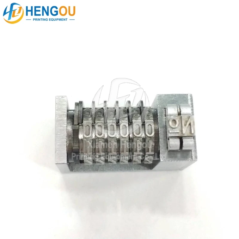 36X25X17MM 6 Digits Numbering Machine Forward for Letterpress Number Coding 4X8 Cicero