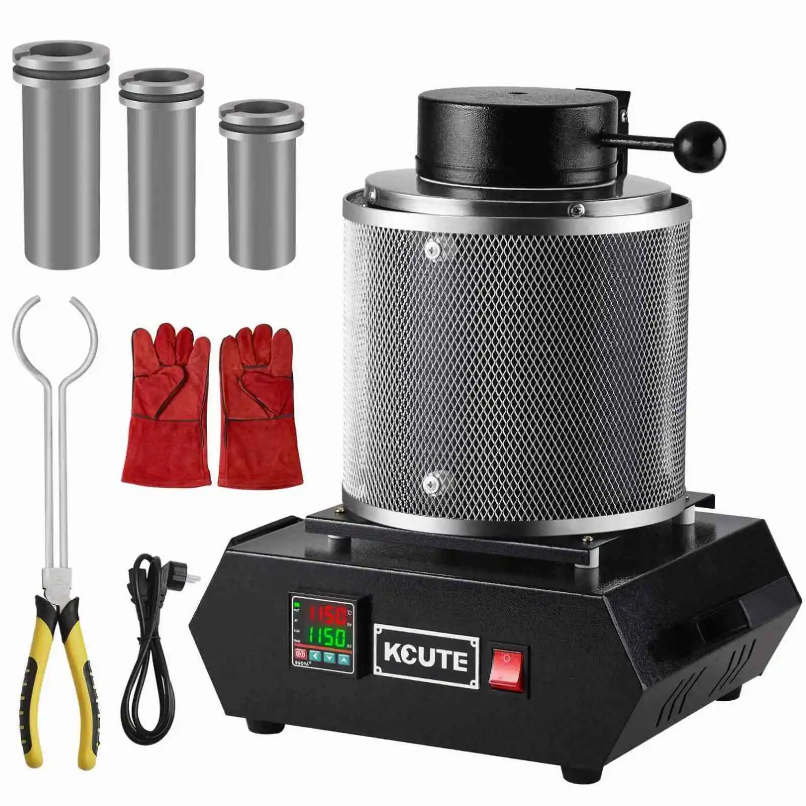 TEBAK Casting Tool Melting Furnace Electric Induction Furnace for Melting Aluminum Copper Zinc Smelter Furnace Gold Melting