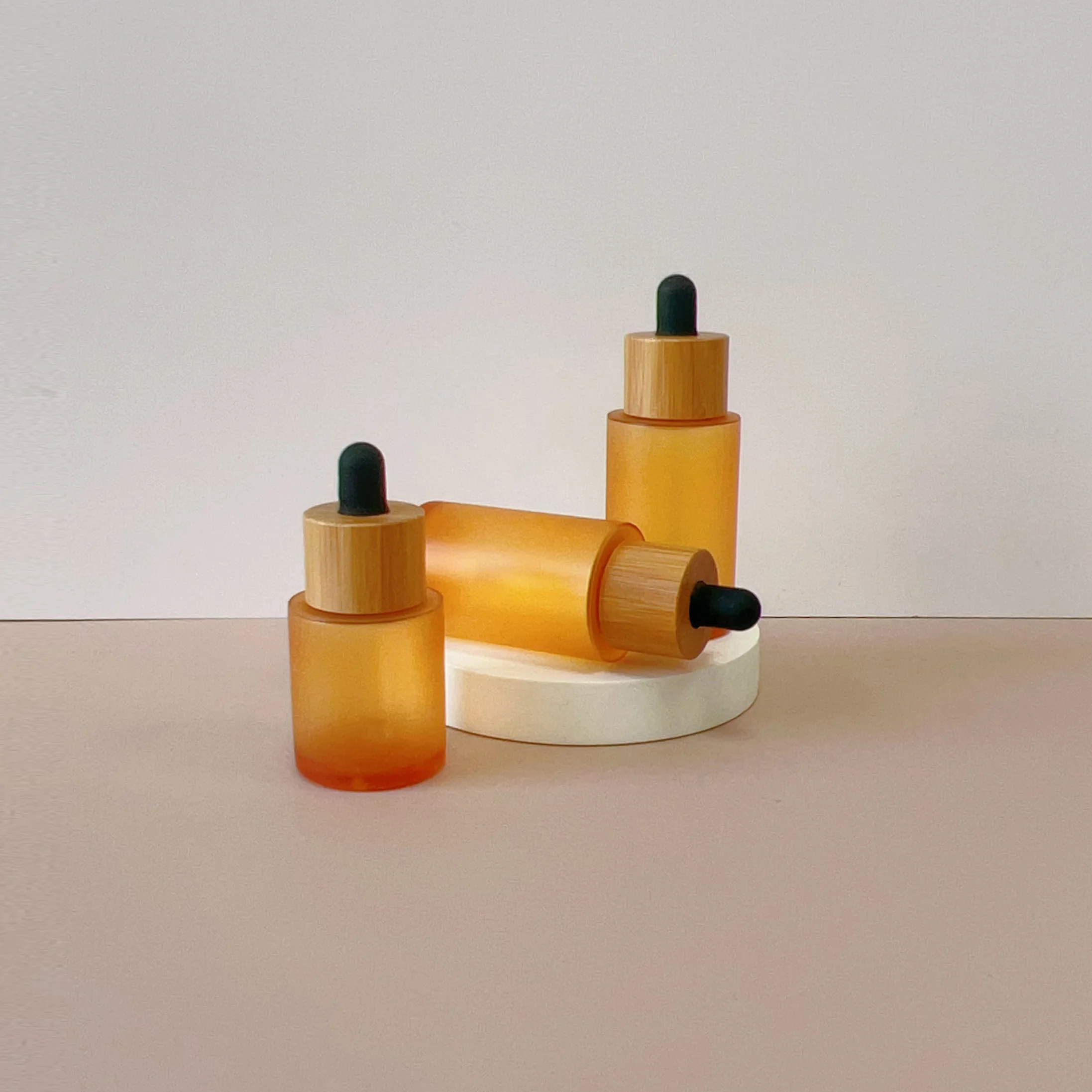 30ml 50ml 80ml 100ml 150ml PETG Skincare Packaging Essential Oil Bottle Cylinder Frosted clear Glass Dropper Bottle