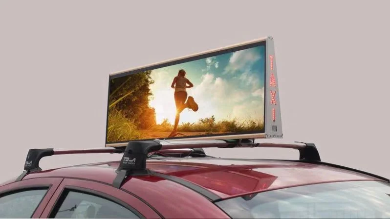 Remote Control P4 Taxi Bus Stop Outdoor Advertising Display Led Car Top Advertising Screen Display