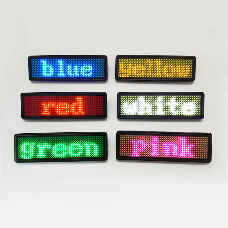Programmable LED Name Badge Digital Running Text USB Insignia Scrolling Message Sign Led Price Tag