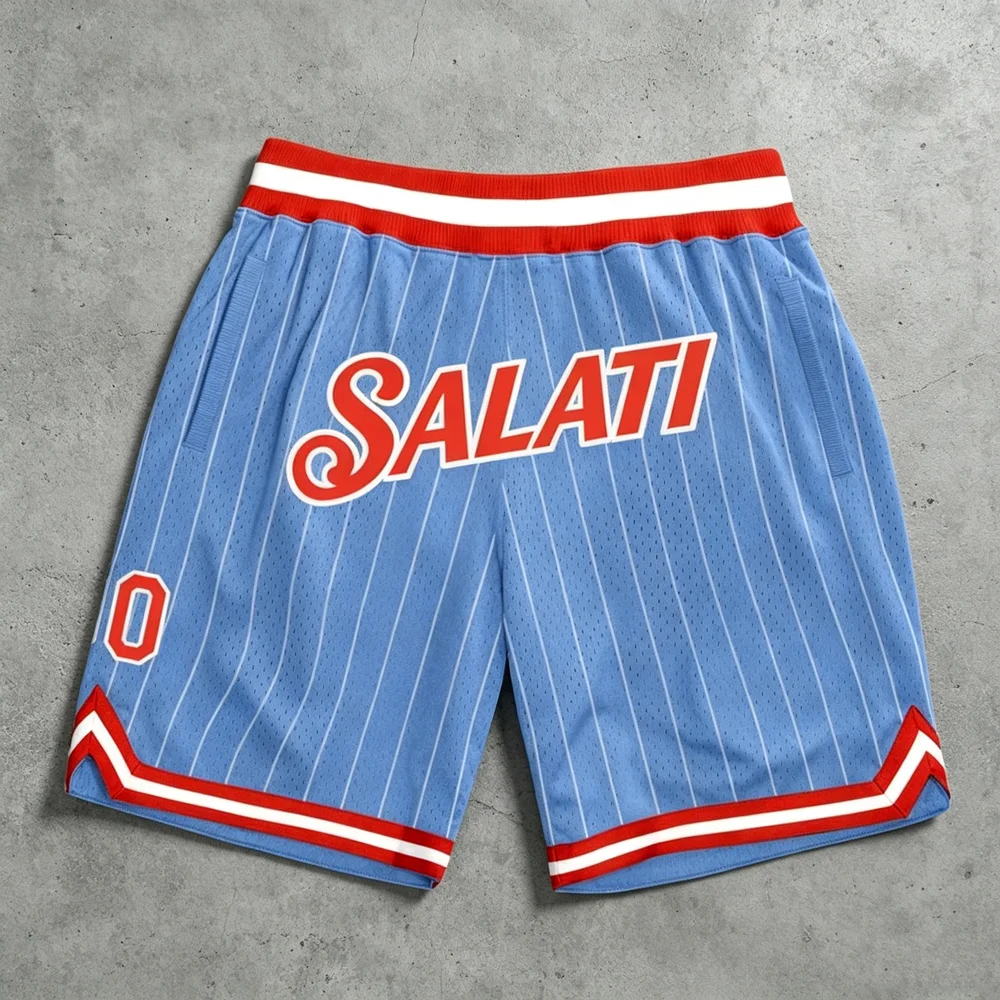 Wholesale Custom Logo Printed Men's American Street Mesh Breathable Street Basketball Sports Shorts