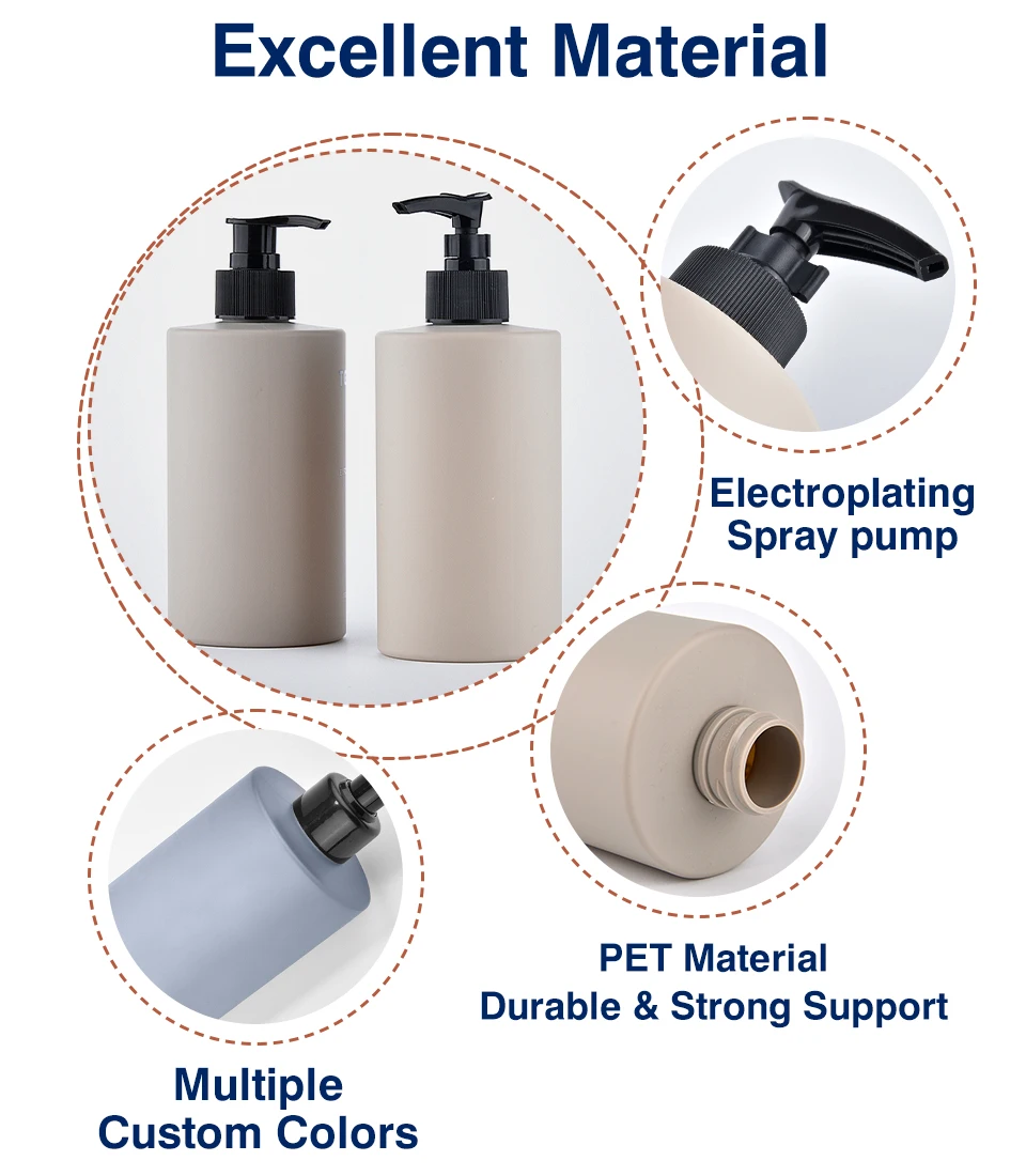 Custom Color Lotion Pump Bottle Recyclable Plastic Cosmetic Conditioner