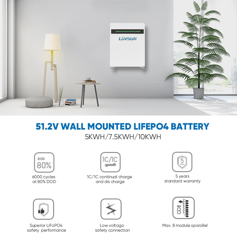Powerwall Lifepo4 Lithium Battery Wall Mounted 48v 51.2v 200ah 100ah ...
