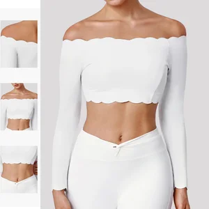 Women Fitness Sports Wear Yoga Wear Long Sleeve Top Breathable Running Yoga Top