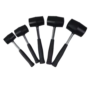China Manufacturer's DIY Rubber Hammer Non-Elastic Black with Round Head and Non-Slip Handle for Industrial Use