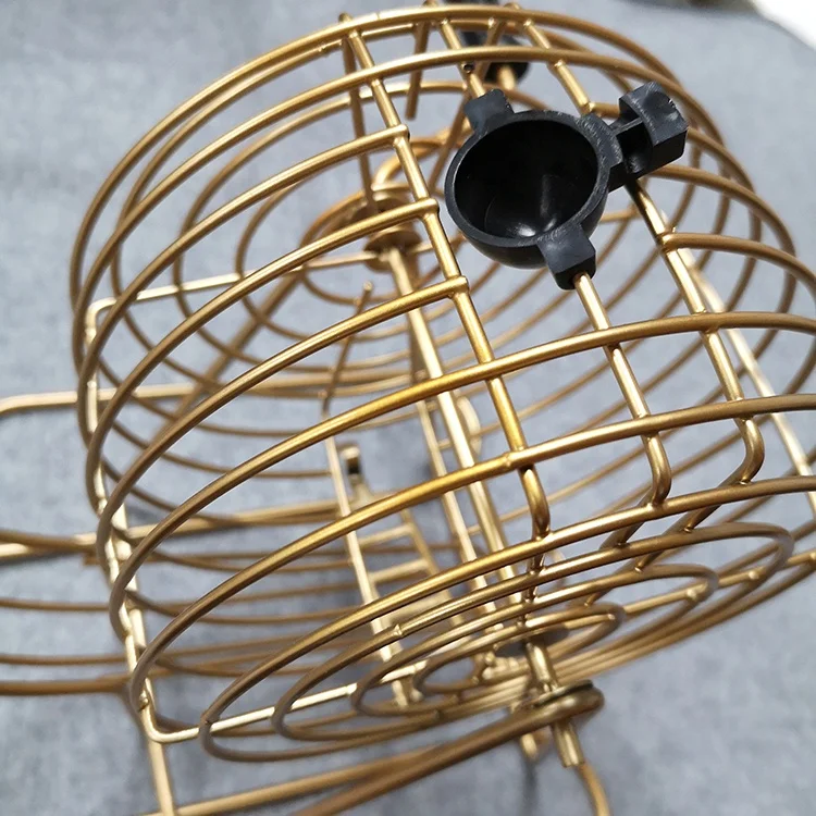 Делюкс 6 дюймов бинго металлическая проволочная клетка игра комплект с чаша 75 150