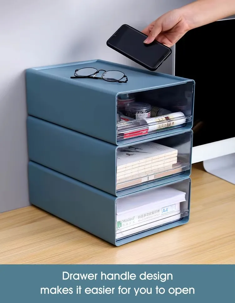Free Sample Mini Sundries Stationery Multi Layer Plastic Pp Office Accessories Stackable Desktop Storage Drawers supplier