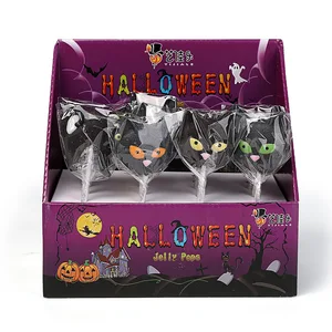 Customized Halloween Funny Lollipops Fruity Gummy Candies Block Kindergarten Children's Gifts Prizes Bulk Exported Snacks for