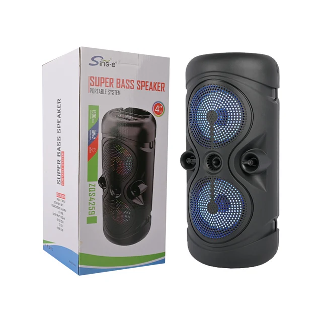 SING-E ZQS4259 Dual 4 inch Subwoofer Karaoke with Microphone Bluetooth Speaker Wireless Audio For Outdoor Party Player