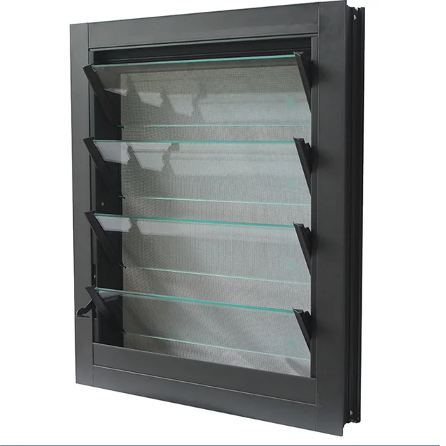 Customized Modern UPVC Tempered Glass Shutters Adjustable Sash Blinds for Home and Villa