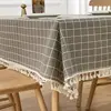 Gray plaid tassel style