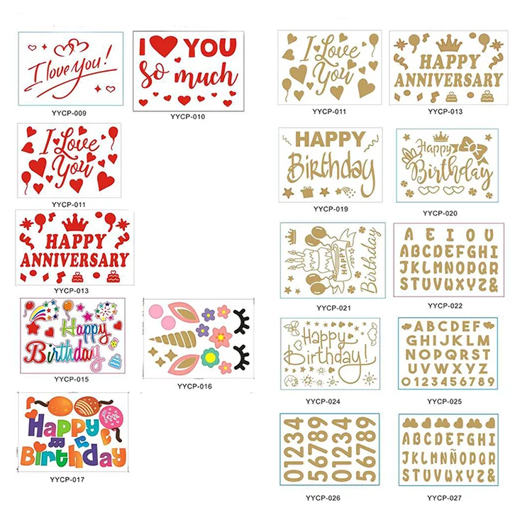 Cheap Letter Number Happy Birthday Bobo Ball Transparent Balloon Sticker Wedding Balloon Sticker