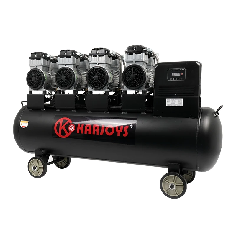 Industrial Grade 380V150HZ Electric Oil-Free Air Compressor Pump 200L Tank 8Bar Pressure for Spray Paint Auto Garage Tire